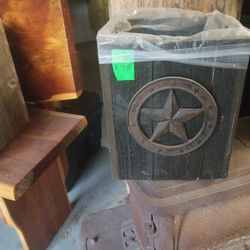 Cedar  Hand Made. Trash Can 