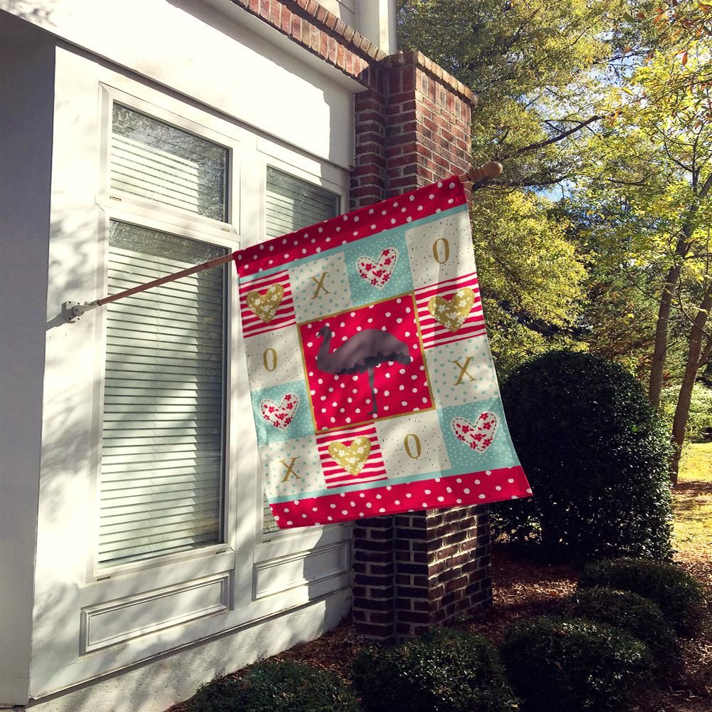 Caroline's Treasures CK5349CHF Emu Love Flag Canvas House Size, Large, multicolor