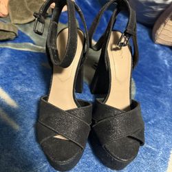 Aldo Black Sparkly Heels 