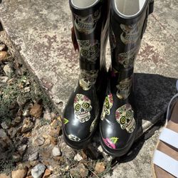 Skull Rain Boots 