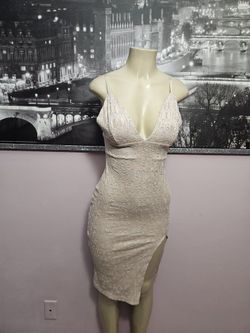 Size Small Knit Dress Beige Khaki