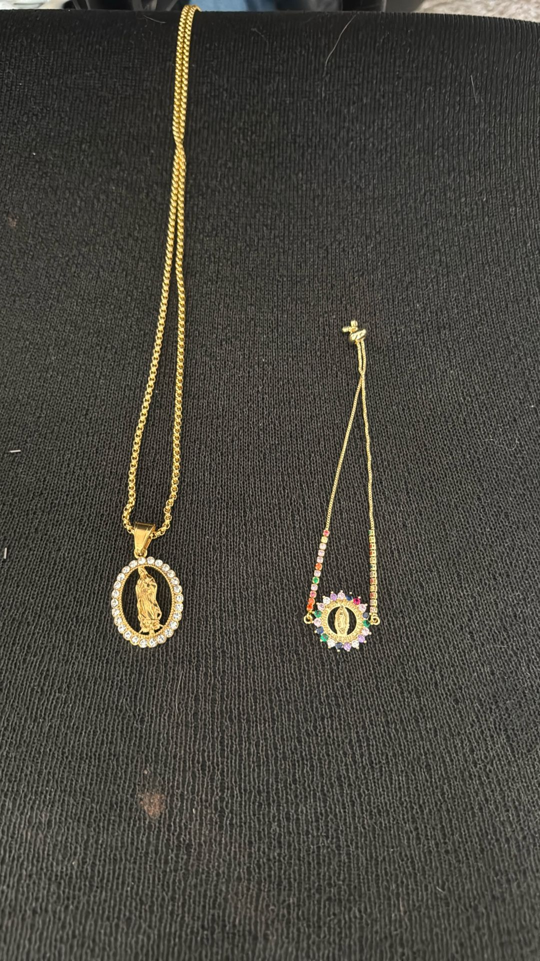 Virgin Mary Necklace And bracelet Set