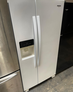 Whirlpool Side‑by‑Side Fridge – White, Ice/Water Dispenser