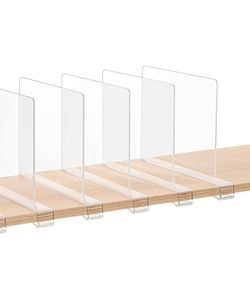  Clear Acrylic Shelf Dividers (5-Pack) ✨ Keep your shelves spotless & organized! 💎