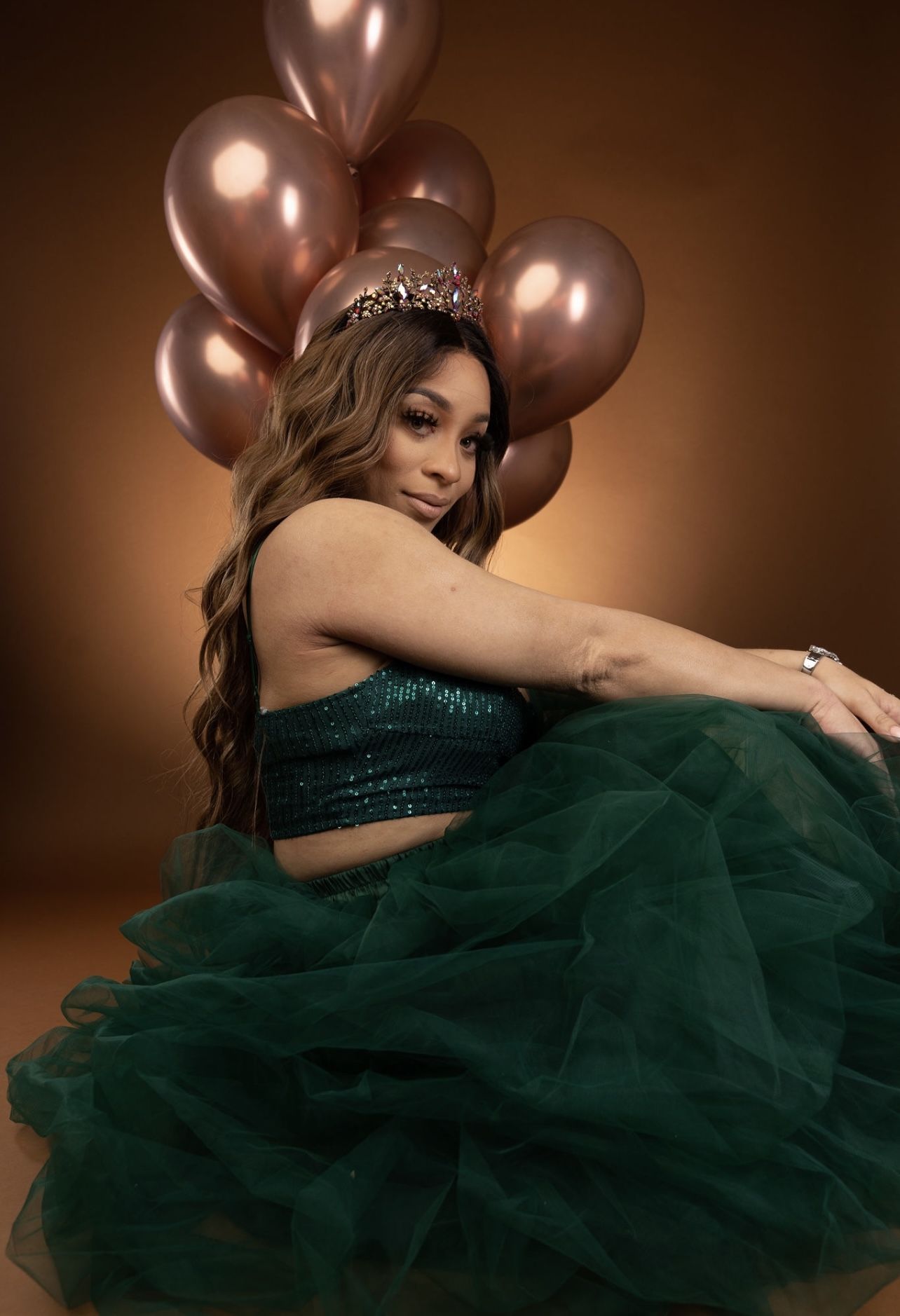 Green tulle Skirt For Birthday Or Photoshoot 