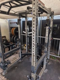 REP PR-4000 6-Post Power Rack + 300 lb Lat/Low Row + Full Attachments – Clear Coat