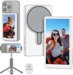 Oscio Vlog Selfie Monitor Screen, Wireless Back Camera Monitor for iPhone & Android, Magnetic Selfie Screen with Bluetooth Remote for Selfie/Vlog/Live