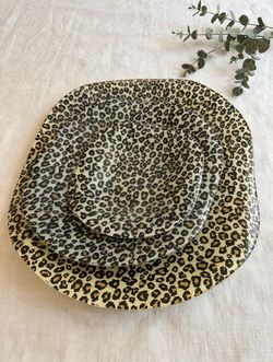 Leopard Print Plate Set of Three