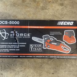 Echo  18” Cordless reel handle chainsaw 5.0 AH battery And Charge 