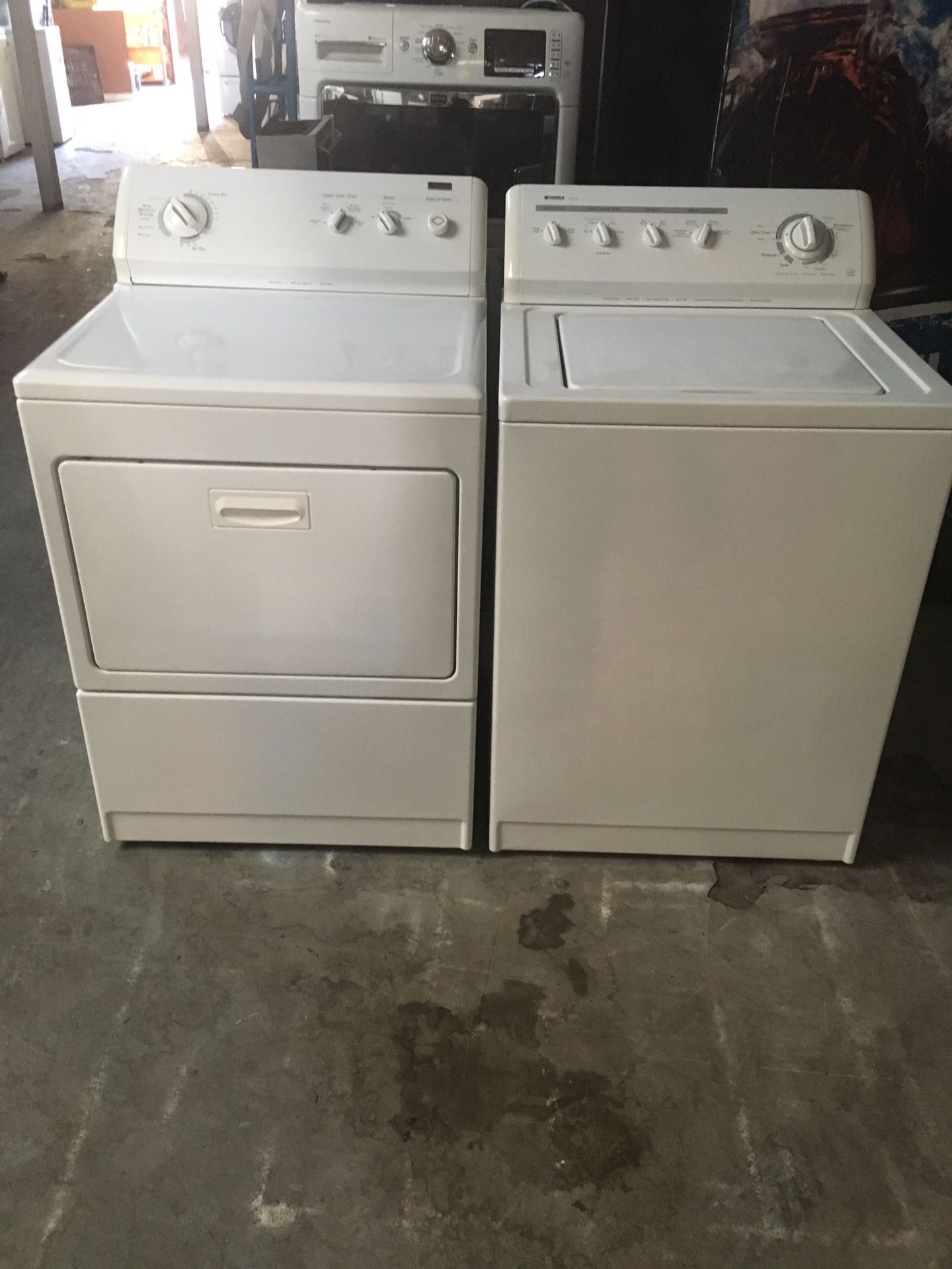 Set washer and dryer brand kenmore electric dryer everything is good working condition 90 days warranty delivery and installation