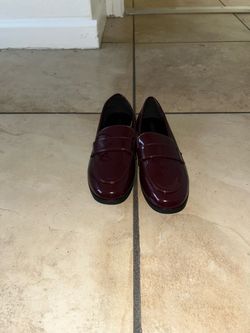 Cider Burgundy Patent Leather Penny Loafers – Women’s
