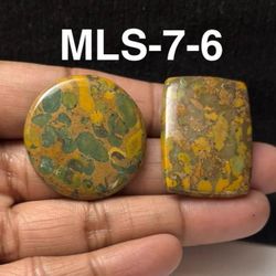 Multi-Stone Mix Shape Gemstone Cabochon-2Pc Lot-MLS-7-6
