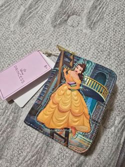 Brand New Loungefly Princess Bell Library Zip Up Wallet