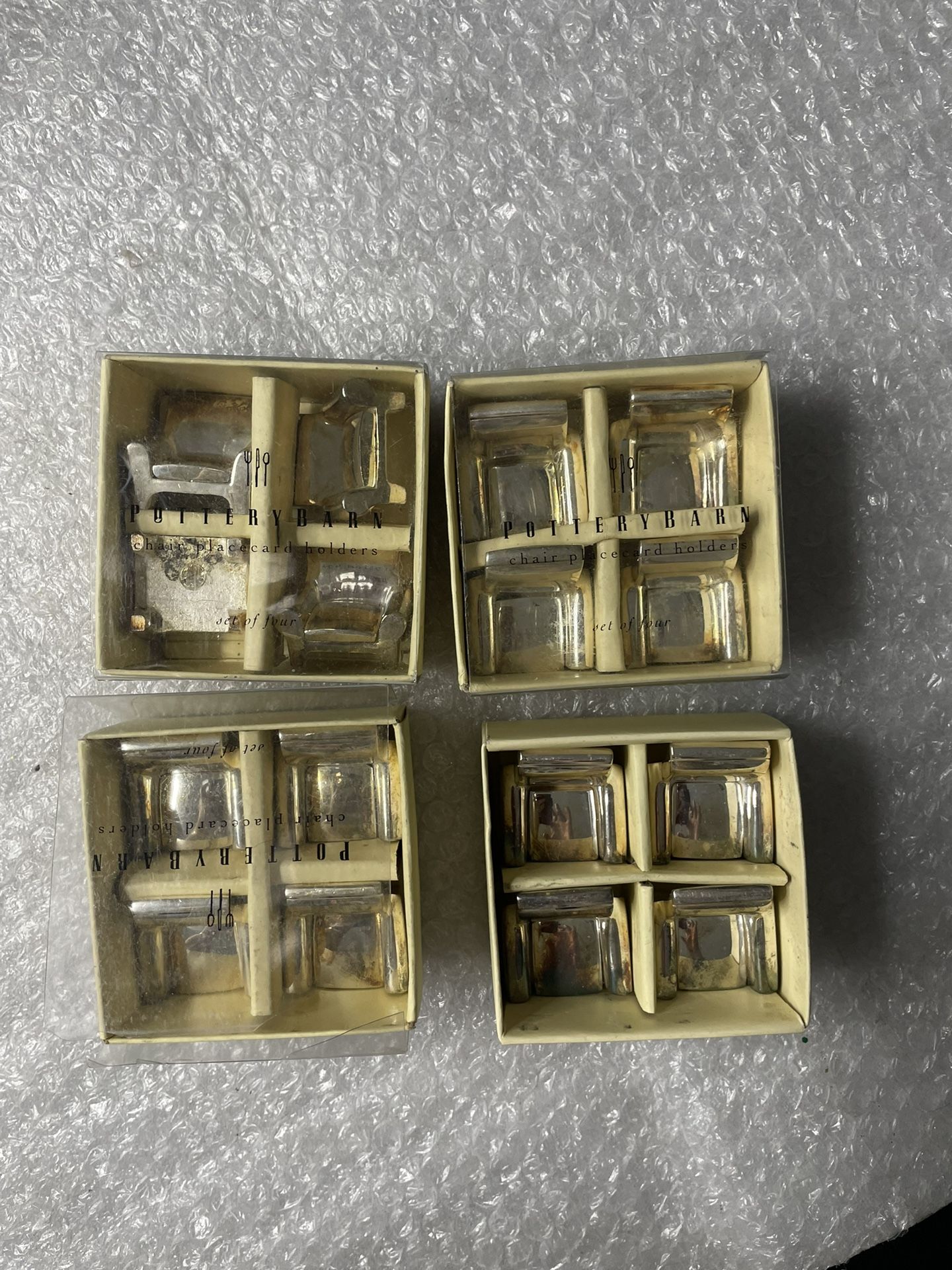Pottery Barn Silver Plated Chair PLACECARD HOLDERS