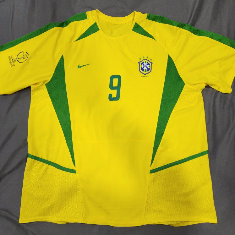 2002 Nike Brazil Home Soccer Jersey Ronaldo Men XL World Cup Korea Japan Brasil