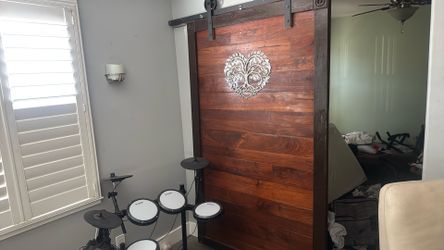 Black walnut sliding barn door