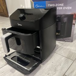 Midea 11-Quart Two Zone Air Fryer Oven 10 Functions WiFi Alexa Google MSA11D9ABB