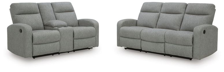 Gauntlet 2 Pc. Reclining Sofa And Loveseat - Sterling