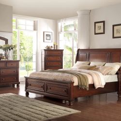queen bed, dresser,mirror, one night stand chester drawer  988.99