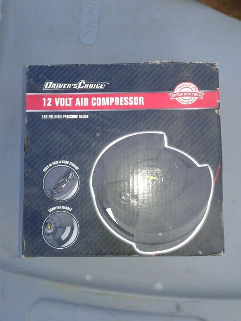 Driver's Choice 12 volt air compressor 150 psi high pressure gauge to keep in your car or anywhere you have a cigarette lighter accessible