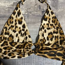 Open Back Cheetah Print Crop Top