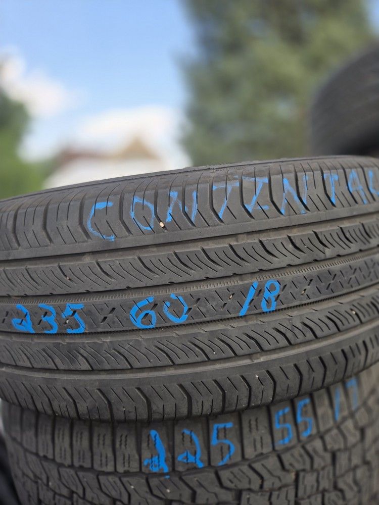 4 235 60 18 Contintal Tires With 70% Tread