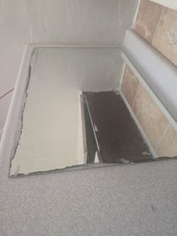 Rectangular Wall Mirror with Worn Edges