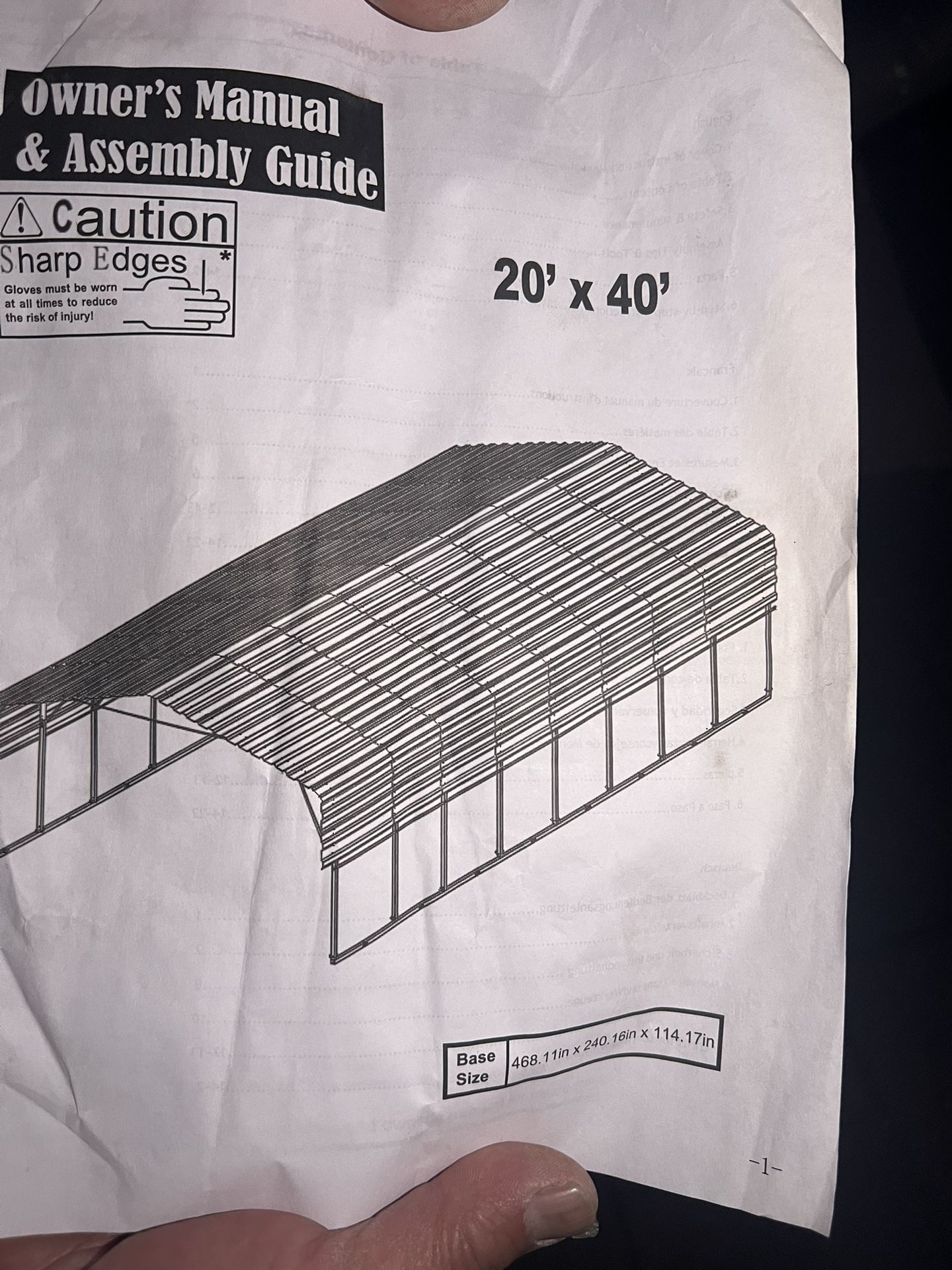 🏠 For Sale: 20’ x 40’ Heavy-Duty Canopy / Carport / Storage Tent ⛺️