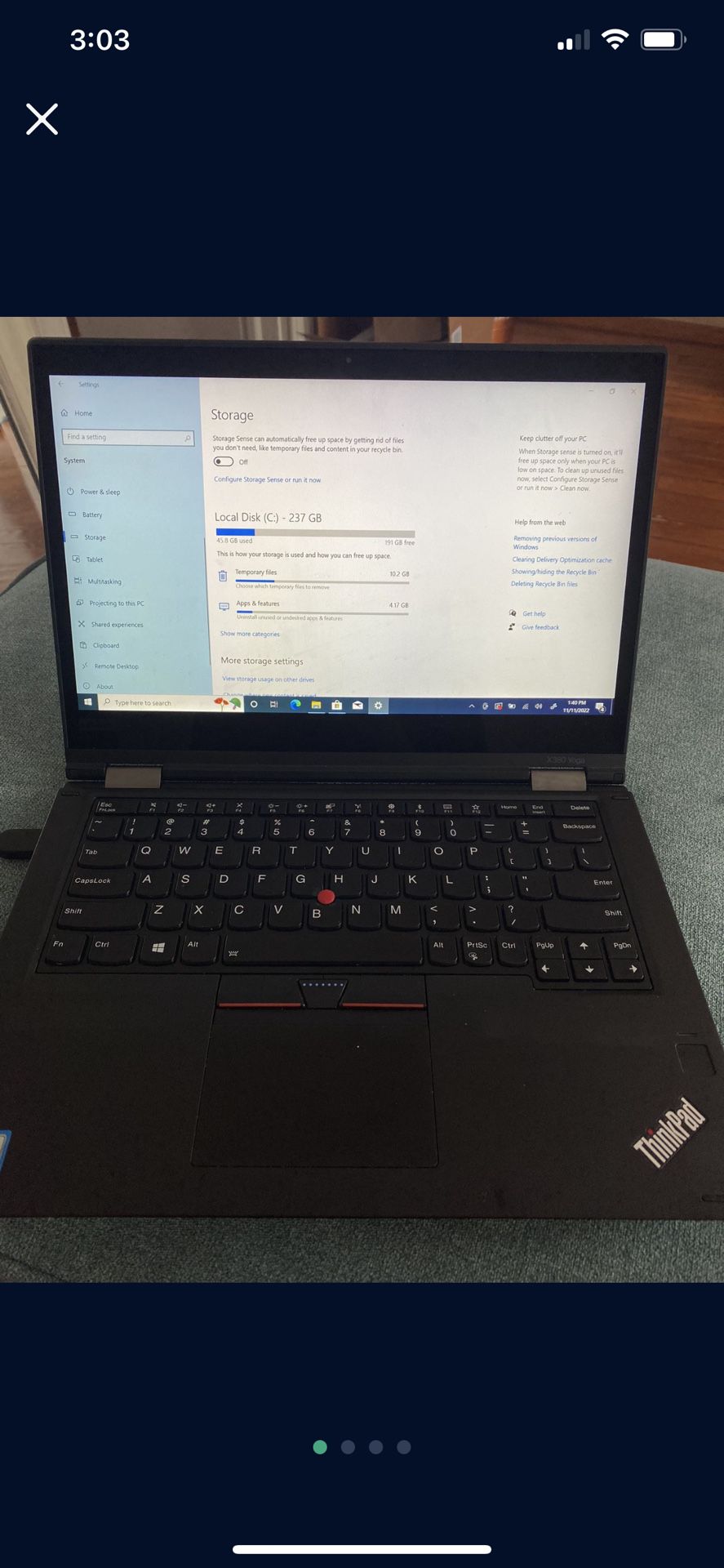 Lenovo Thinkpad 2-in-1 Yoga X380.
