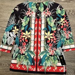 JM Collection Floral Tunic P/XL, Tropical, Boho