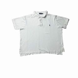 Polo Ralph Lauren White Short Sleeve Pique Polo Shirt, Big & Tall Size 2XB 2G.