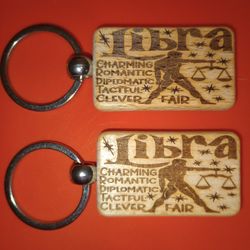Keychain Horoscope Libra Design Engraved