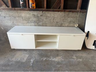 White TV Stand / Media Console with Storage