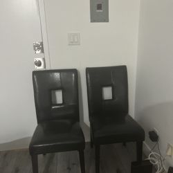 BLack Leather Chairs 