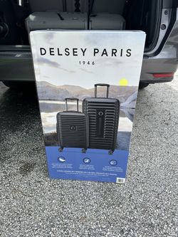 Delsey 2pcs Trunk Luggage Set Black Color. Brand NEW never opened.