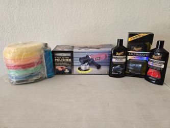 Chicago Electric 6" Dual Action Polisher + Full Meguiar's Detailing Kit – ALL NEW