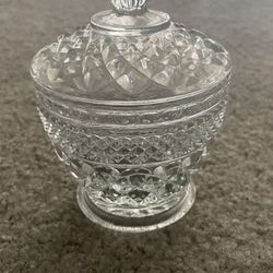 Vintage Clear Glass Candy Dish With Lid/cover 