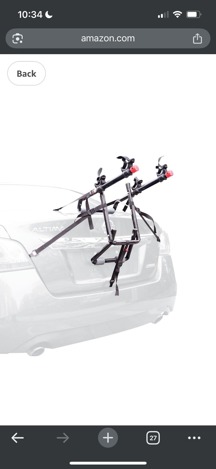 2 Bike Car Trunk Mount Rack Allen sports Model 102DN-R