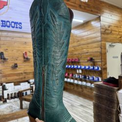 blue long boot 