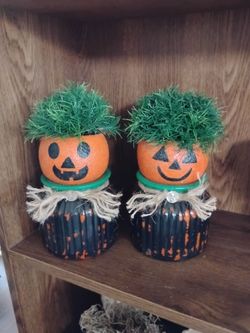 Halloween Jack-O-Lantern Scarecrow Decor Set of 2