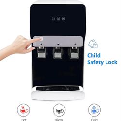 （（W-0-2）Self-Cleaning Bottleless Water Cooler Dispenser Countertop Built-in Filtration System 4 Stage Filters
