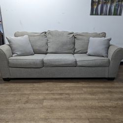 Contemporary Light Grey Fabric Couch