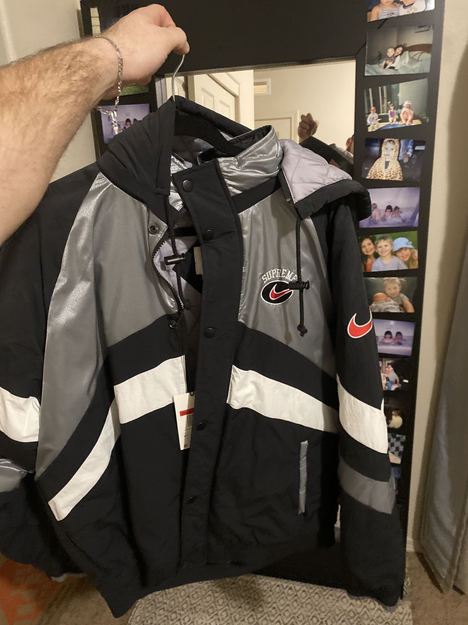 Supreme Nike Hooded Sport Jacket Silver 