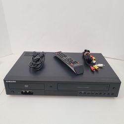 Black Samsung DVD-V9800 DVD VCR Combo Player With Remote, HDMI, AV Cables 1080p