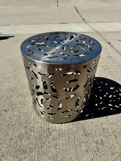 Cozumel End Table - Polished Cast Aluminum, Intricate Cut Outs | Free Delivery