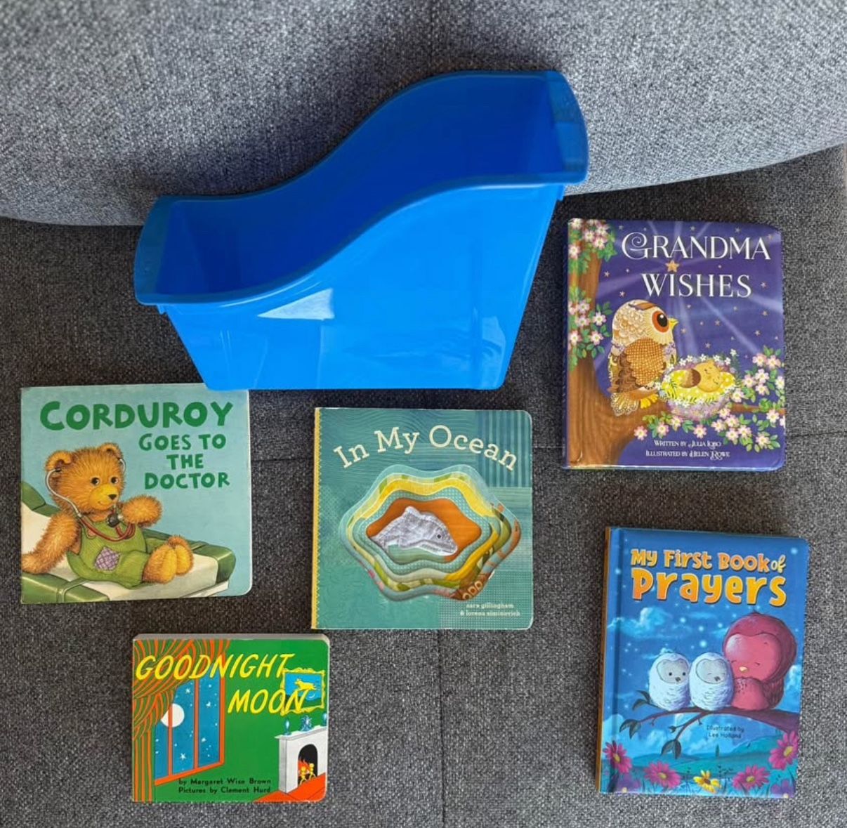 Baby Books with Bin