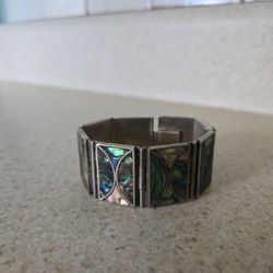 Abalone Polished, Sterling Silver Gorgeous Unique Bracelet