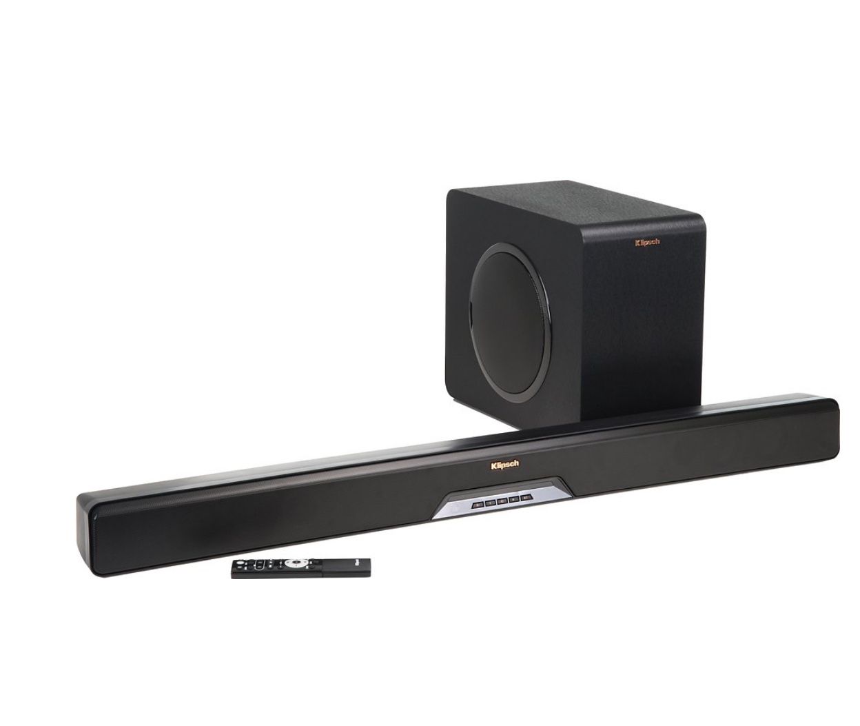 Klipsch - Reference Series 2.1-Channel Soundbar System with 8" Wireless Subwoofer and Digital Amplifier - Black #190