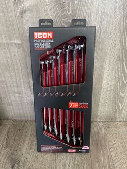 Icon Professional Double Box Ratcheting Wrench Set WRDBS-7 (SAE)
