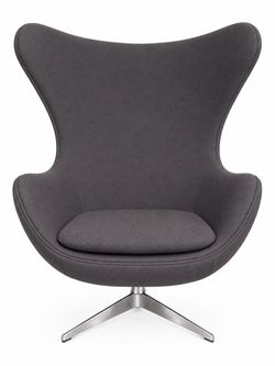Gray Egg Chair with Swivel Base